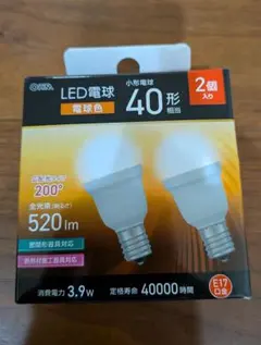 OHM LED 小形電球40形相当 電球色 E17 2個入