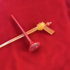 和風かんざし 昭和レトロ　赤いかんざし　はりまや橋かんざし