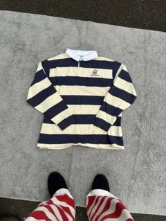 ラガーシャツ ネイビーとアイボリー