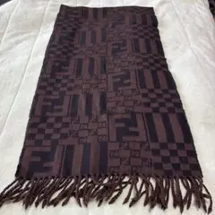 Fendi ブラウン チェック柄 マフラー