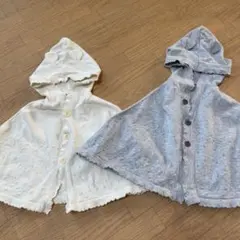 ポンチョ　耳付きポンチ　カーディガン　双子