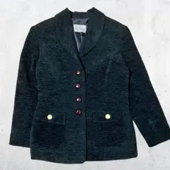 テーラードジャケット 裏地付き きれいめ M ブラック