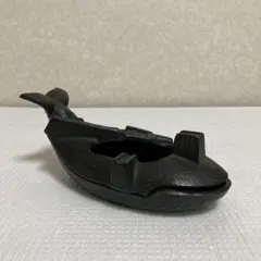 昭和レトロ 鉄製 鋳鉄 クジラモチーフ 鋳物 灰皿 石巻JC S.46.9.5