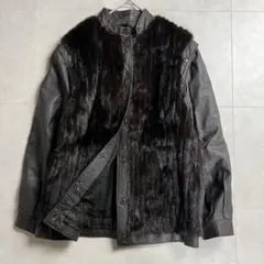 サガミンク✨2wayレザージャケット デンマーク製　SELECTED MINK