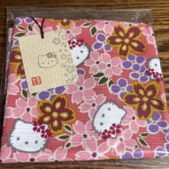 ハローキティ　花柄　綿100% ハンカチ　2012年　平成レトロ