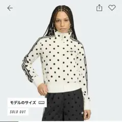 adidas サテン水玉TT トラックトップ ドット柄