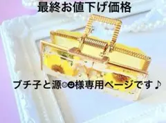 ノースポールのバンスクリップ　 イエロー　レジン　金箔