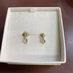 ハート型クリスタルピアス 10金 ジュエリーカンダ