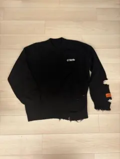 HERON PRESTON ダメージ加工 ニット セーター ブラック Mのサムネイル