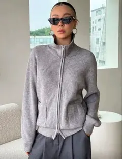 ジップアップ ニット