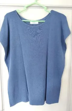 OPAQUE CLIP 半袖ニット ブルー