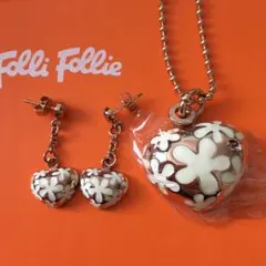 新品Folli Follieハートネックレス＆ピアスセット