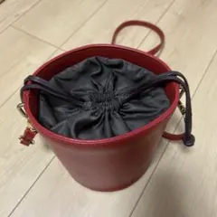 GLOBAL WORK バケツバッグ　赤　ショルダーバッグ