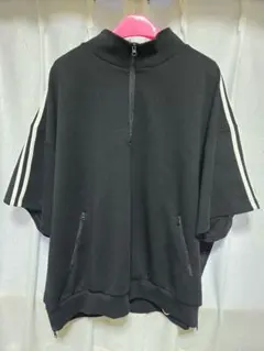 LILL ルーズシルエットコットン ハーフジップ半袖プルオーバー XL 欠品有り