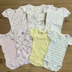 プチバトー　ボディ肌着　6m 67 7枚セット　花柄