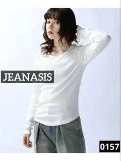 0157 JEANASIS ソフトリブカットLS ホワイト