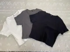 UNIQLO リブ編み 半袖トップス ３枚セット
