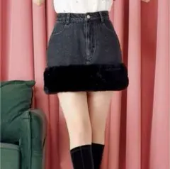 Darich ポイントファーデニムスカート S