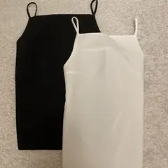キャミワンピース 2色セット 黒 白　インポート　新品　ザラ風