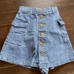 デニムボタン付きキュロットスカート 160サイズ