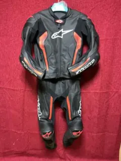Alpinestars ブラックレザー ツナギ　女性40サイズ2PC Alpinestars ブラックレザー ツナギ 女性40サイズ2PC