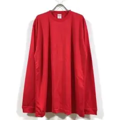 新品 ビッグ ドライ シルキータッチ 長袖 Tシャツ メンズ レッド XL