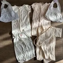 プティマイン プチバトー ベビー女の子 夏用 カバーオール 4点セット