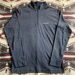 mont-bell モンベル ハーフジップ ロングTシャツ 黒ボーダー 中古 S