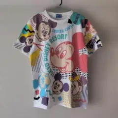 【試着のみ】東京ディズニーリゾート Tシャツ　総柄　パステルカラー L