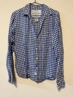 美品　フランク&アイリーン　S ギンガムチェック　麻　リネン　シャツ