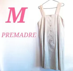 PREMADRE グレー サロペットスカート M　オールインワン　背中リボン