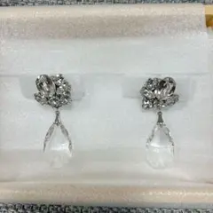 【美品】ブライダルイヤリング/ウェディング/結婚式/スワロフスキー