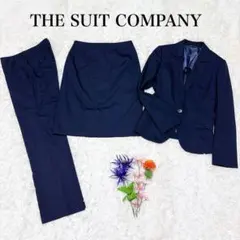 極美品✨スーツカンパニー ネイビー シャドーストライプスーツ 洗える 春夏 40