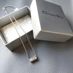 クリスチャンディオール ネックレス ラインストーン キューブ ロゴ 箱付き