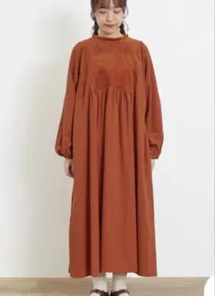 SM2 ベロア植物図鑑柄刺繍ワンピース　Mサイズ