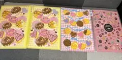 【新品未使用】平成レトロ　ドーナツデザインクリアファイル4枚セット