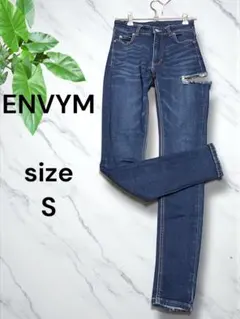 ENVYM 【アンビー 】サイドリップド スキニーデニム ジーンズ Sサイズのサムネイル