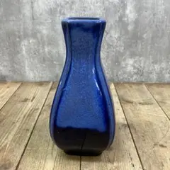 D-壁 ビンテージ 昭和 레트로 コバルトブルー 陶磁器 フラワーベース