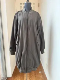 adidas ロング フルジップ ジャンパー カーキ レディース XL裏起毛