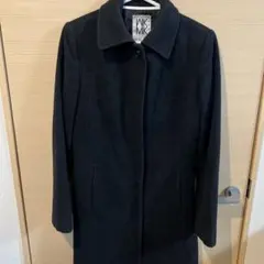 MICHEL KLEIN アンゴラ混 ロングコート ブラック 40 ファー欠品