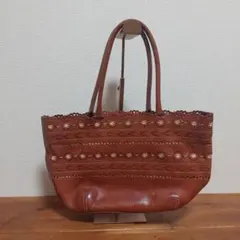 genten 肩掛け可　本革　レザー　ゲンテン　トートバッグのサムネイル