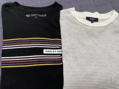 BEAMS(ビームス)&ハーレーダビットソン長袖(ロンT)ホワイト白&ブラック黒