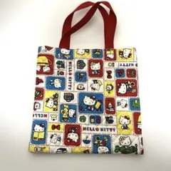 昭和レトロ ハローキティ キルティングトートバッグ 27×27cm 赤ハンドル