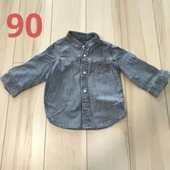 長袖 90 GAP babyギャップベビー 18-24m デニムシャツ