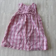 bébé ピンク チェック柄 ワンピース 95cm