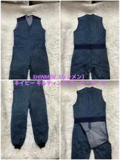 SHINMEN（シンメン） ネイビー キルティング オーバーオール