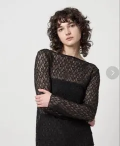 6 roku レースチュールプルオーバー