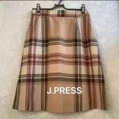 J.PRESS スカート ラップスカート　巻きスカートフレア　チェック柄Mサイズのサムネイル