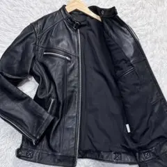 ジャックローズ レザージャケット シングル ライダース XL 4 ブラック