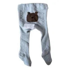 新品未使用　ベビーギャップ　くまさんタイツ　水色　0-12M